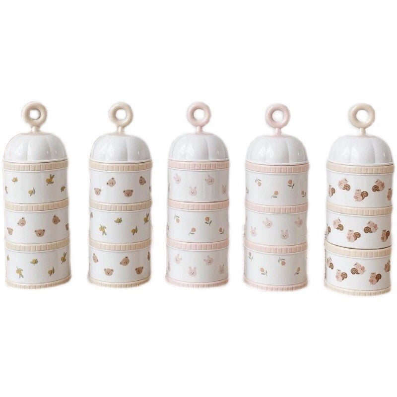 Baby-Milchpulverbox mit 3 Fächern (tragbar)