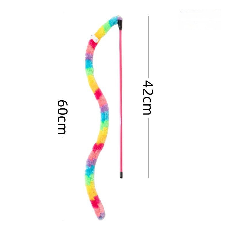 Katzenangel mit langem Stab und Glöckchen