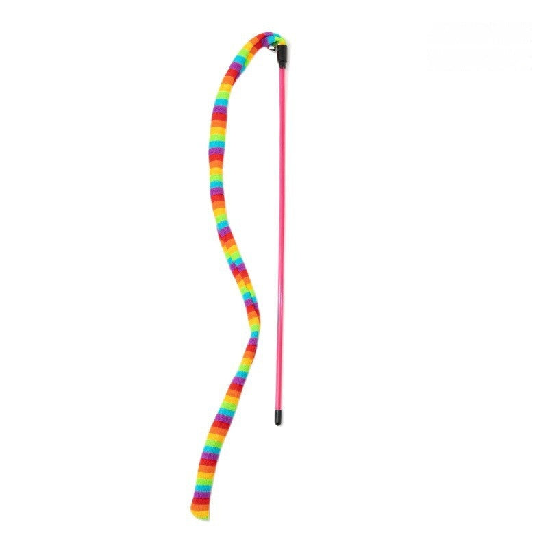 Katzenangel mit langem Stab und Glöckchen