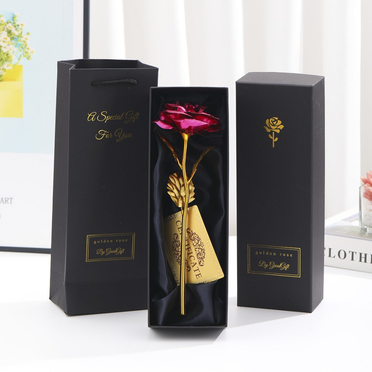 Gold Foil Rose Creative Holiday Gifts For Girls