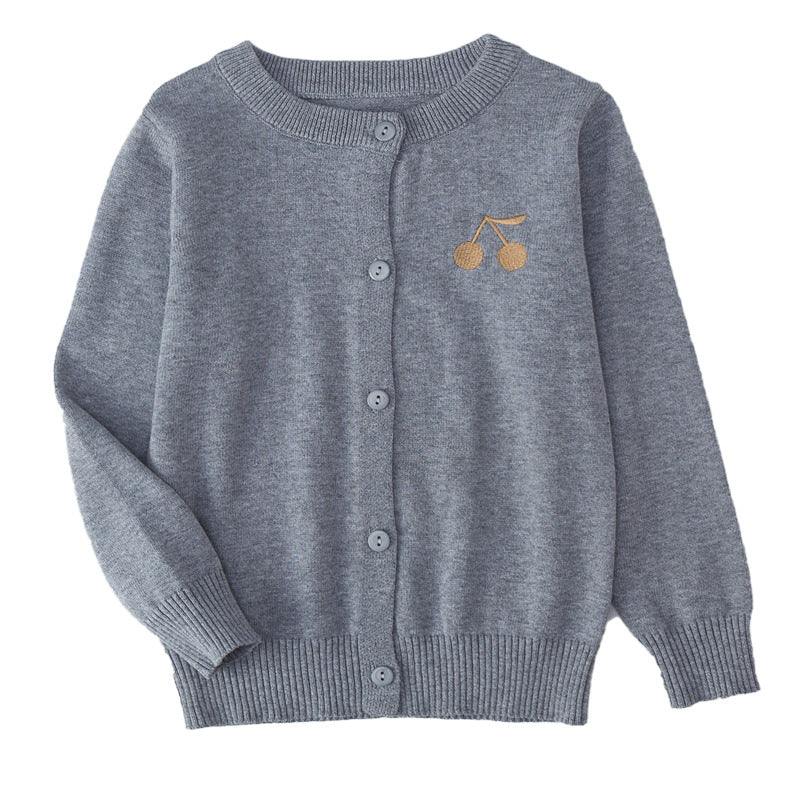 Mädchen-Pullover aus Baumwolle mit Kirschmotiv