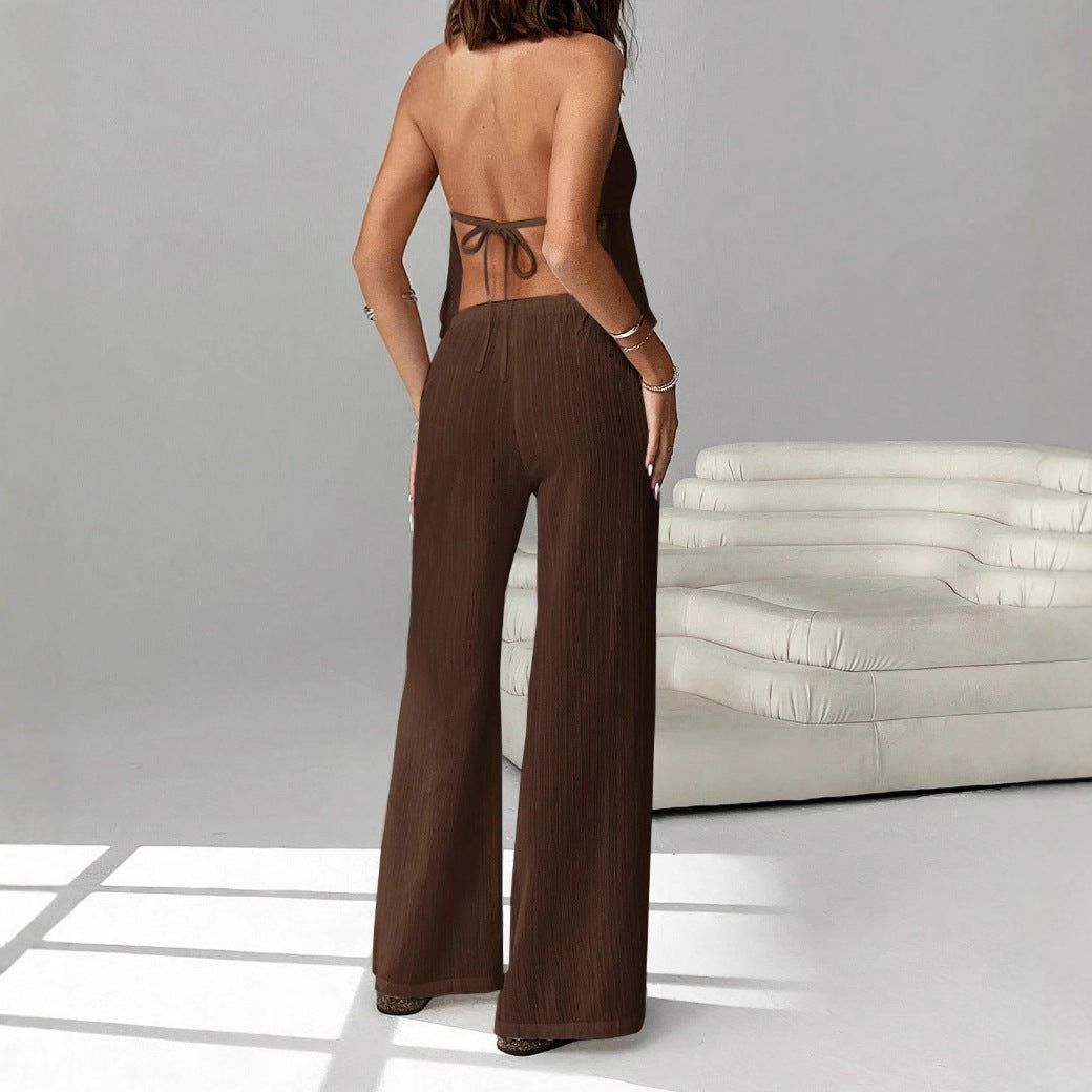 Damen-Set mit Neckholder-Top – ärmellos, rückenfrei, figurbetont