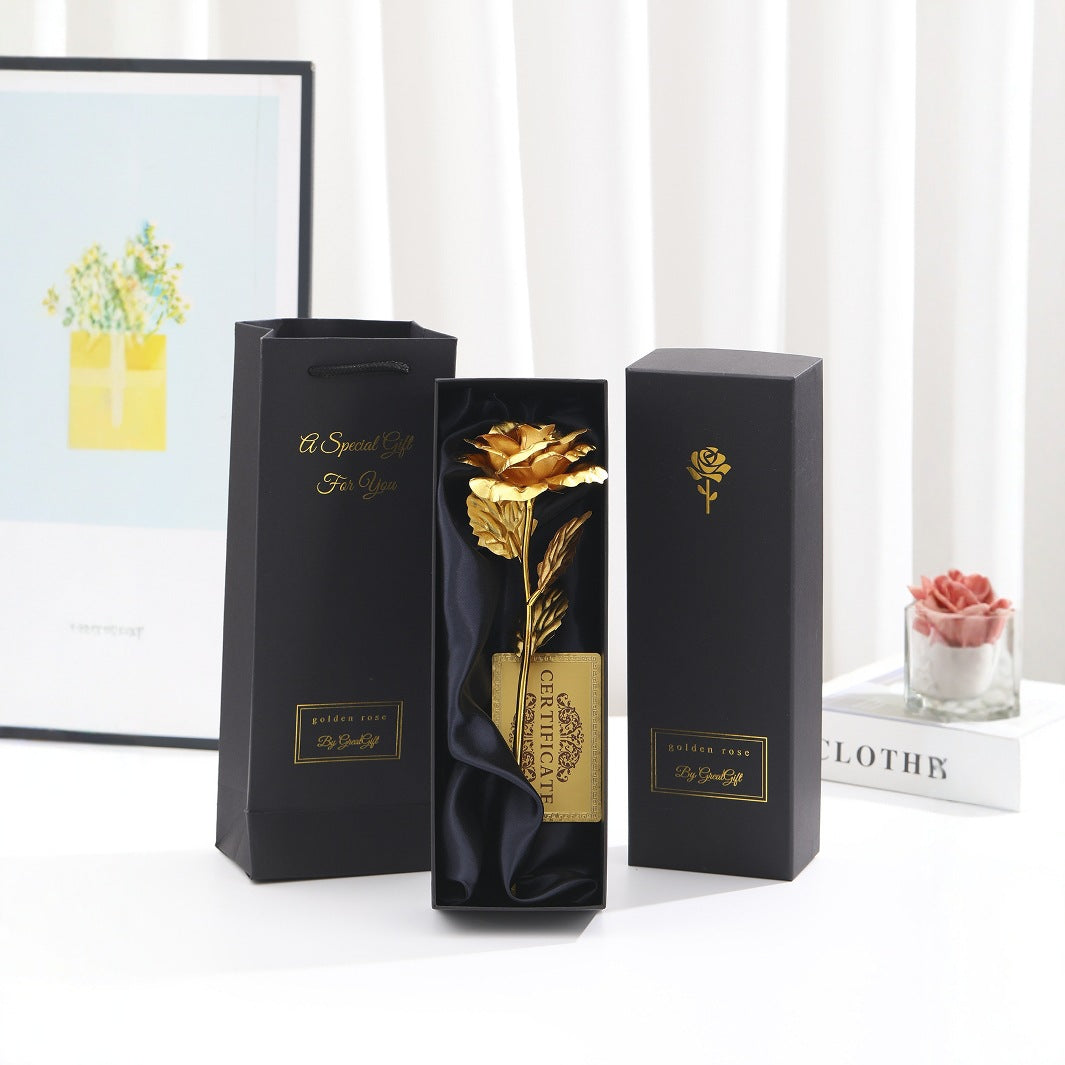 Gold Foil Rose Creative Holiday Gifts For Girls