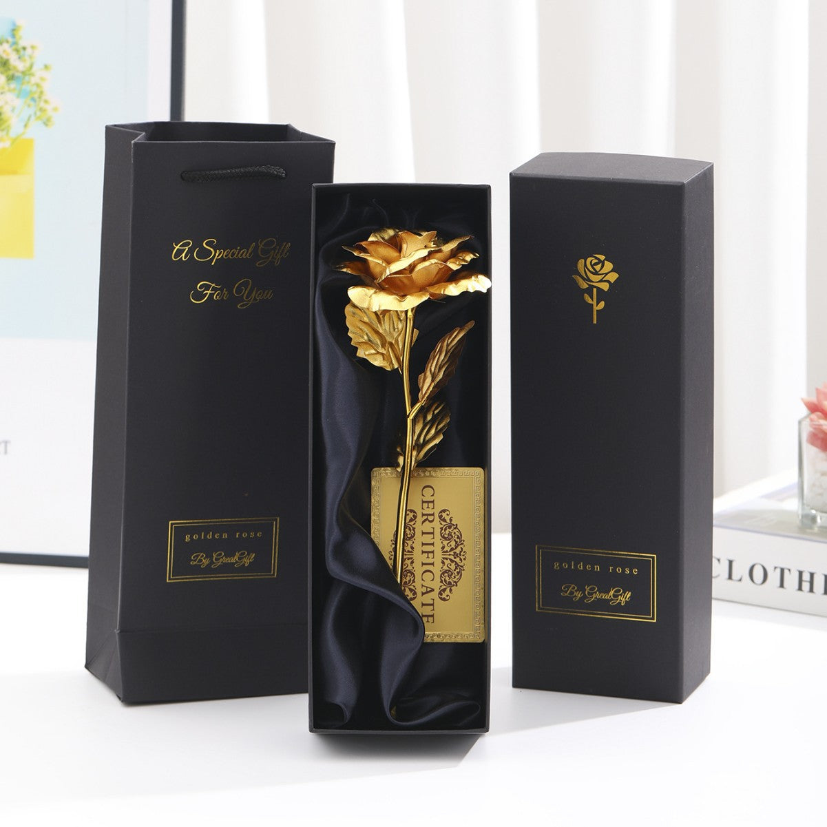 Gold Foil Rose Creative Holiday Gifts For Girls
