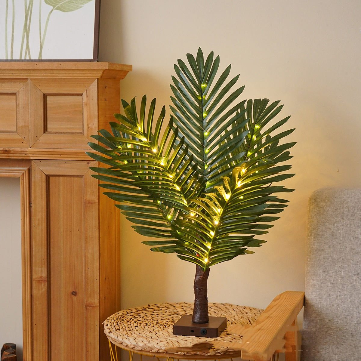 Green Leaf LED Tree Lamp Bedroom Room Decor Table Lamp