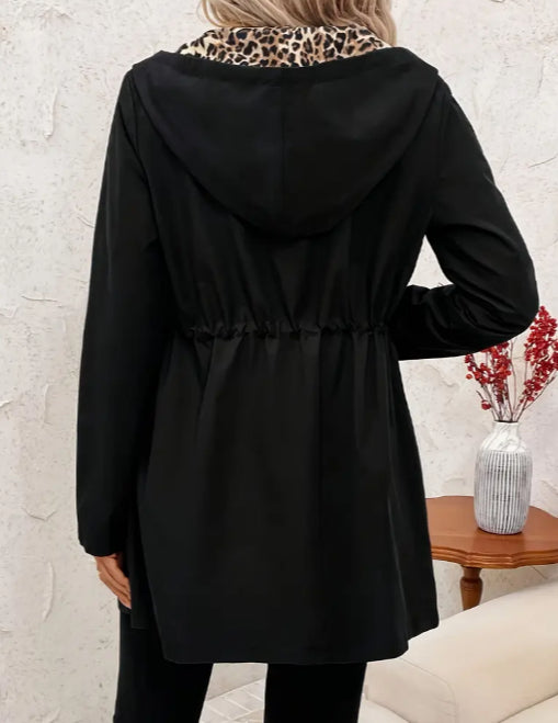 Women's Double-sided Reversible Hooded Zipper Jacket