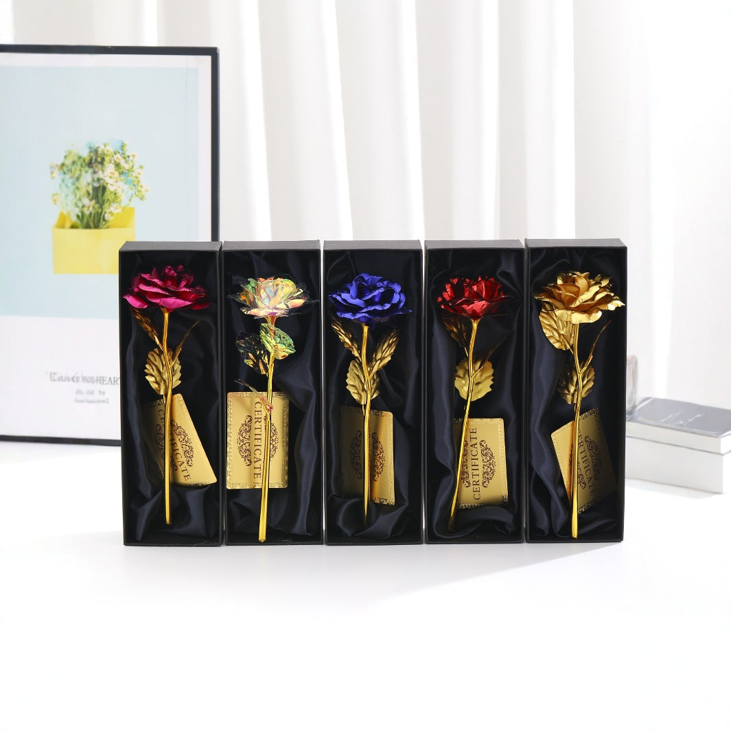 Gold Foil Rose Creative Holiday Gifts For Girls