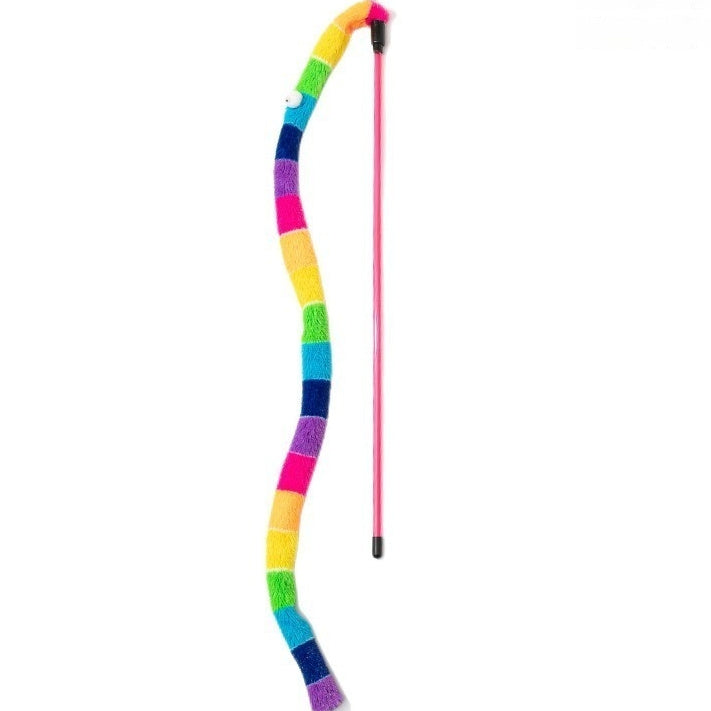 Katzenangel mit langem Stab und Glöckchen