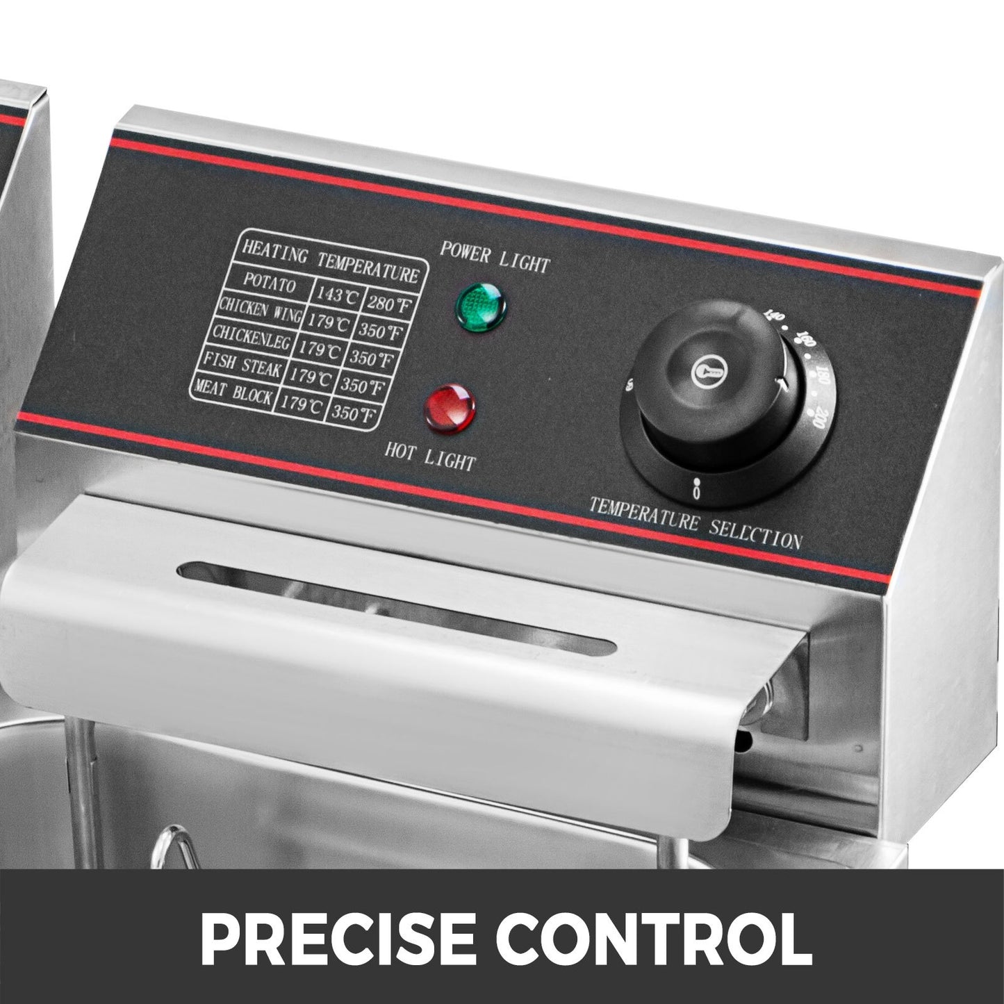 Wunicorn Fritteuse 295 X 235 X 150 Mm Commercial Elektro-Fritteuse Tief, Doppel-Kaltzonen-Fritteuse YB-82 Fritteuse Maschine Silbrig - 6 L + 6 L 5000W 220V Für Schnellrestaurants Snackbars 10 Kg