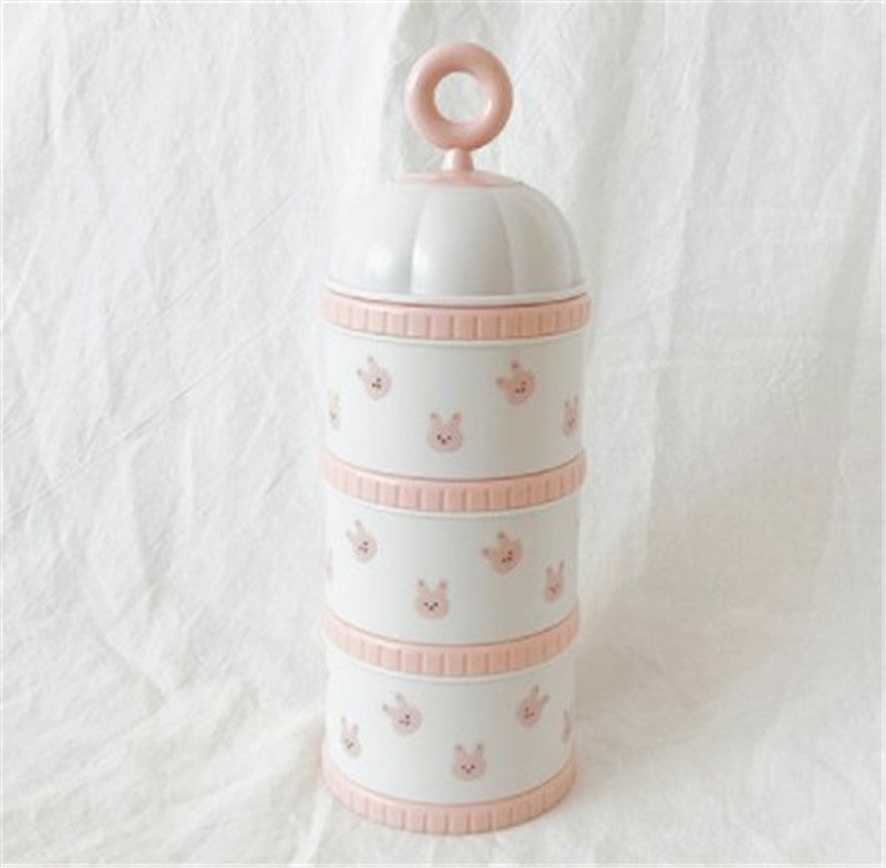 Baby-Milchpulverbox mit 3 Fächern (tragbar)